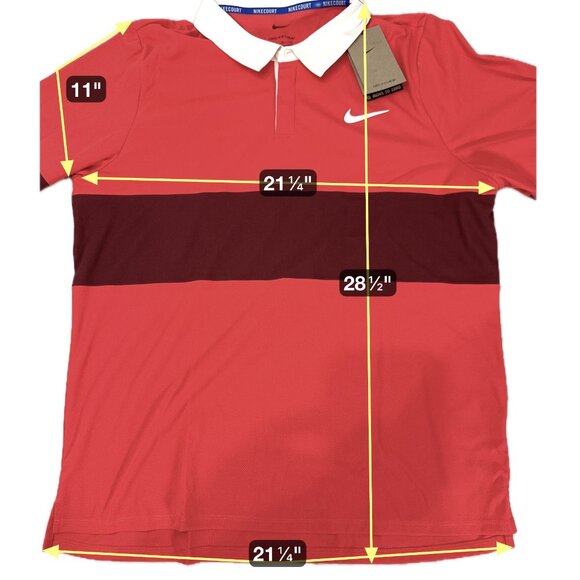 Nike Slam Dri-Fit ADV Long Sleeve Polo Tennis Shirt IB8141-696 Red Men's Large - Picture 3 of 11